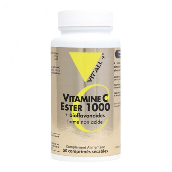 Vitall+ vitamine c ester 1000mg 50 comprimés secables Vitall+ vitamine c ester 1000mg 50 comprimés secables