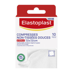 Elastoplast compresses non-tissées douces 7,5 cm x 7,5 cm 10 pièces