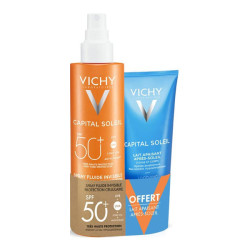 Vichy Capital Soleil spray fluide invisible protection cellulaire SPF50+ 200ml + lait apaisant après-soleil 100ml