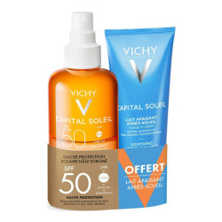 Vichy Capital Soleil eau de protection solaire hâle sublimé SPF50 - 200ml + lait apaisant après-soleil 100ml