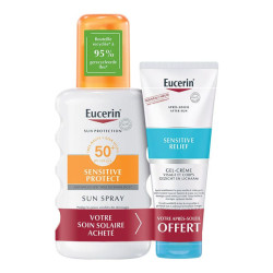Eucerin Duo Sun Sensitive Protect spray SPF50 - 200ml + mini Sun Sensitive Relief après-soleil 50ml