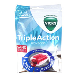 Vicks Triple Action bonbons sans sucre 72gr