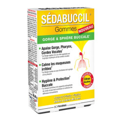 3C Pharma Sédabuccil Gorge & Sphère buccale 24 Gommes citron menthol