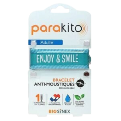 Parakito bracelet anti-moustiques rechargeable adulte enjoy & smile - Bleu