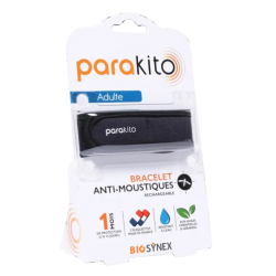 Parakito bracelet anti-moustiques rechargeable adulte - Noir
