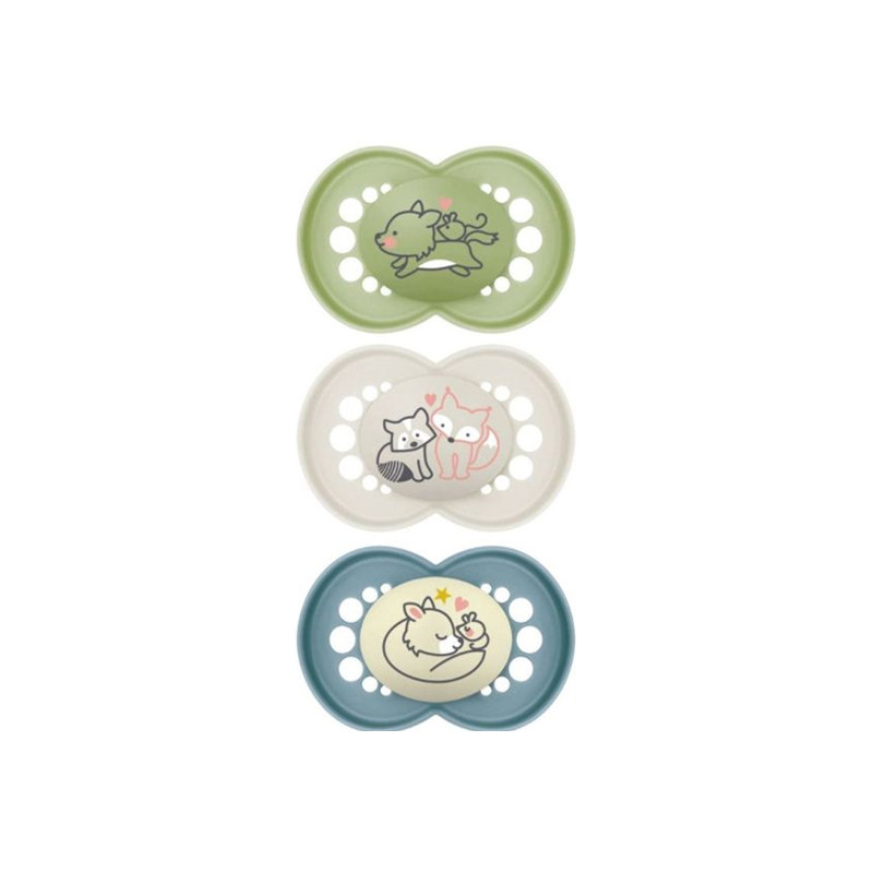 MAM Sucettes Original +18 mois bleu/vert/taupe MAM Sucettes Original +18 mois bleu/vert/taupe