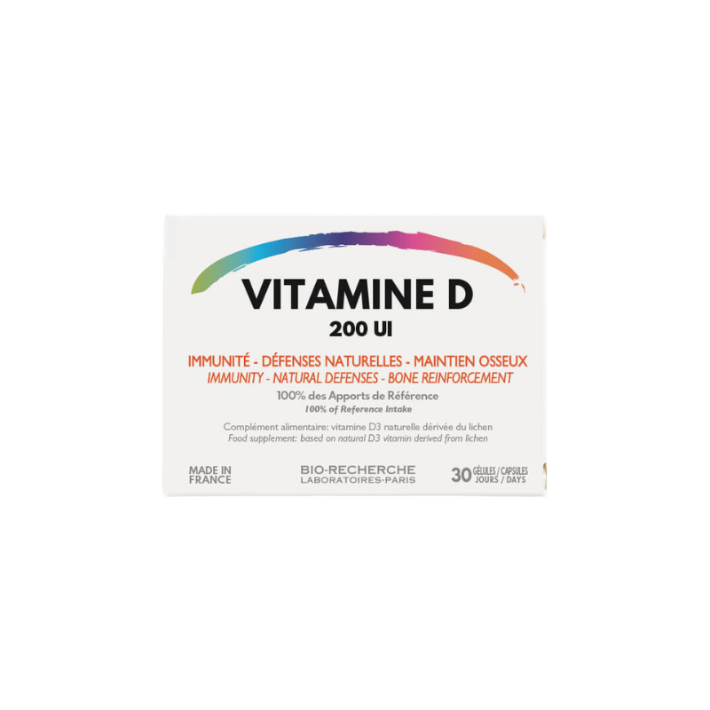 Bio-Recherche Vitamine D Immunité, défenses naturelles et maintien osseux 30 gélules