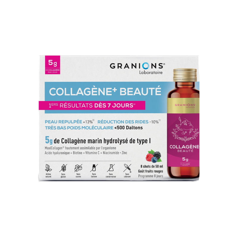 Granions Collagène+ Beauté 8 shots fruits rouges de 50ml